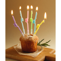 Набор свечей для торта, 6 шт., 12 см, парафин