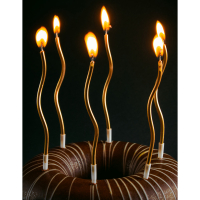 Набор свечей для торта, блеск, 6 шт., 17 см, 4 цвета, парафин