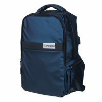 Рюкзак универсальный 46x30x11см, 2 отд., 3 карм., пласт.спинка, ручка, USB, водоотталк.нейлон, синий