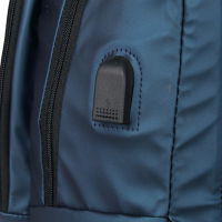 Рюкзак универсальный 46x30x11см, 2 отд., 3 карм., пласт.спинка, ручка, USB, водоотталк.нейлон, синий