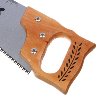 Ножовка по дереву, 450 мм, 7-8 ТРI, каленый зуб, линейка, деревянная рукоятка