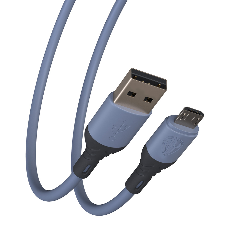 BY Кабель для зарядки Карнавал Micro USB, 1м, 2,4А, фиолетовый