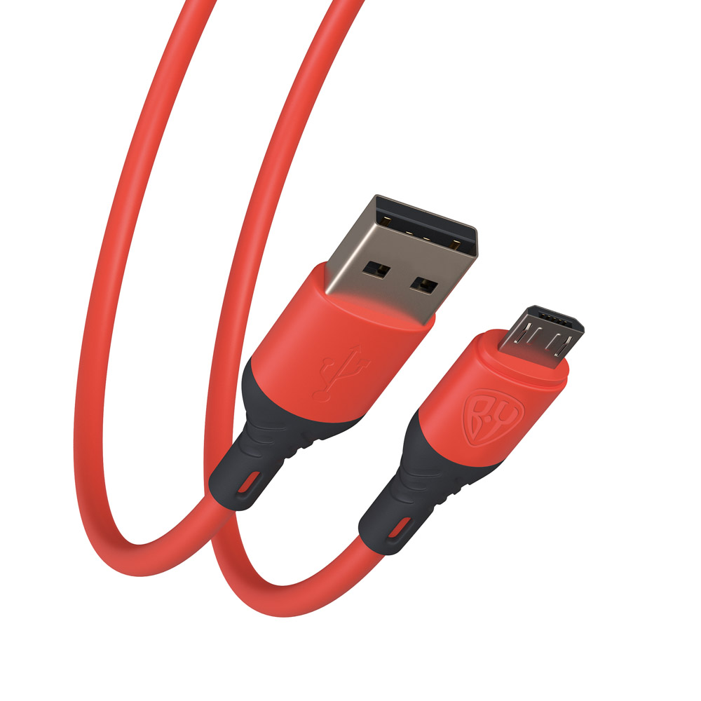 BY Кабель для зарядки Карнавал Micro USB, 1м, 2,4А, красный