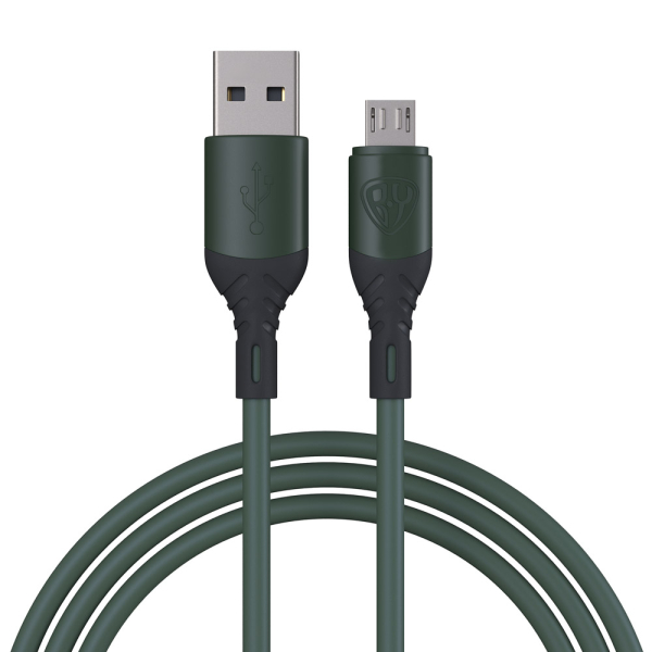 BY Кабель для зарядки Карнавал Micro USB, 1м, 2,4А, зеленый