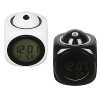 Будильник с ЖК-дисплеем, термометр, проекция времени, ABS, 9х7,8х7,8см, 2 цвета