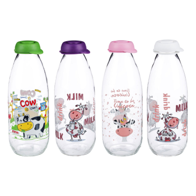 Милки Бутылка для молока 1000 мл, стекло, 3 цвета, 111708