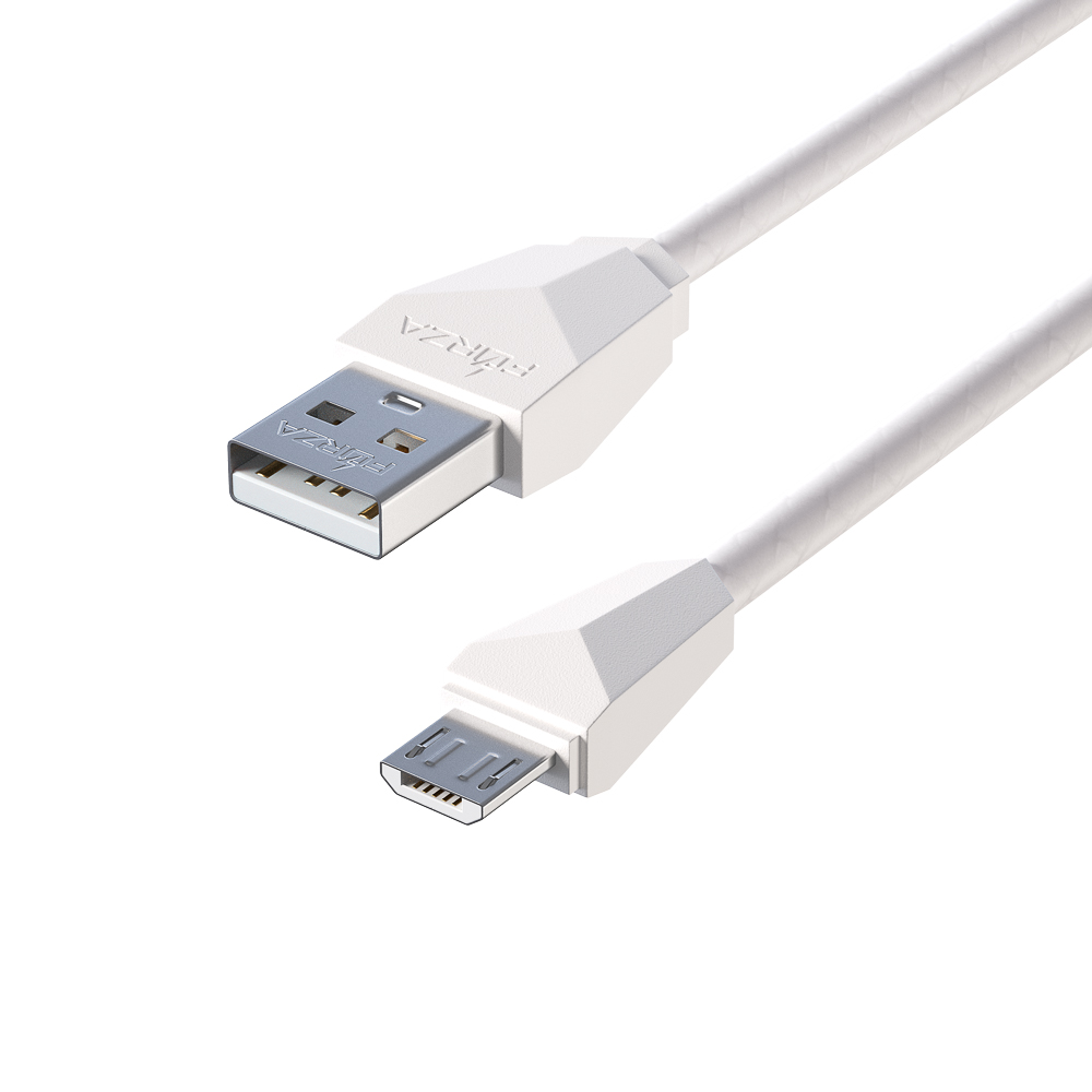 FORZA Кабель для зарядки Комфорт Micro USB, 1м, 1А, прорезиненный, 5 цветов, пакет