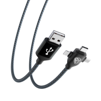 Кабель для зарядки 3 в 1 iP/Micro USB /Type-C, 1м, 2А, тканевая оплетка, чёрный