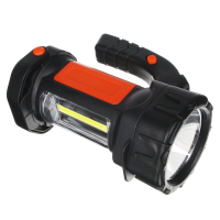 Фонарь прожектор, 1 LED + 1 COB, 3Вт + 3Вт, аккумулятор 2400мАч, USB, 17х13см, пластик