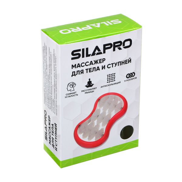 SILAPRO Массажер для тела и ступней, 14x8,5см, ПВХ, металл, антискользящее покрытие, 2 цвета