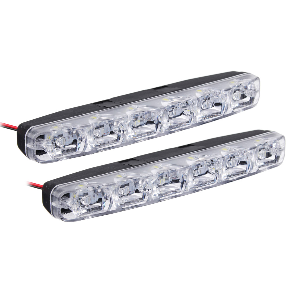 NEW GALAXY Дневные ходовые огни, LED 6шт., пласт. корп., 155мм, 12V, белый, 2шт.