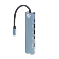 USB-концентратор 7 В 1, USB-C INPUT 65 W, HDMI 4K, USB-A 3.0, USB-A 2.0, USB-C, MICRO-SD, SD