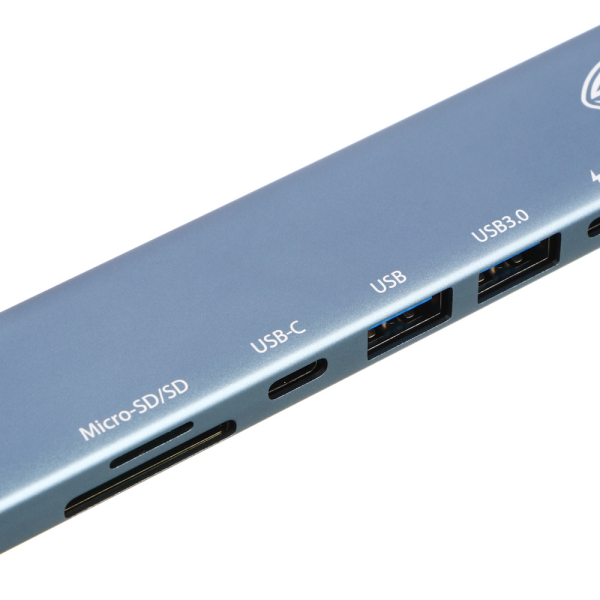 BY USB-концентратор 7 В 1, USB-C INPUT 65 W, HDMI 4K, USB-A 3.0, USB-A 2.0, USB-C, MICRO-SD, SD