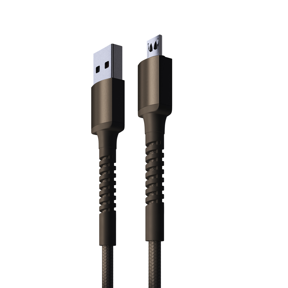 BY Кабель для зарядки XXL Micro USB, 2 м, 3А, Быстрая зарядка QC3.0, черный