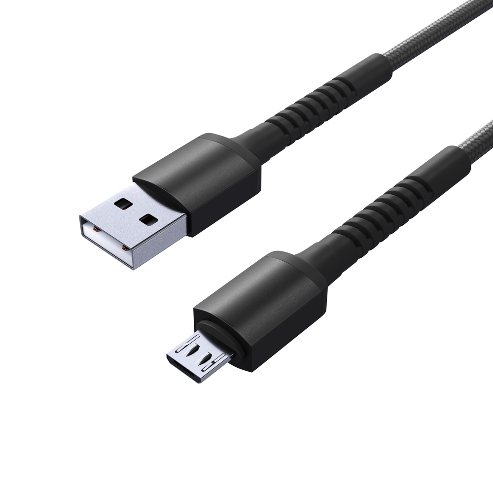 BY Кабель для зарядки XXL Micro USB, 2 м, 3А, Быстрая зарядка QC3.0, черный