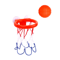 Набор для мини-баскетбола на присосках (корзина d14см-1шт; мяч 5.5см-3шт), пластик