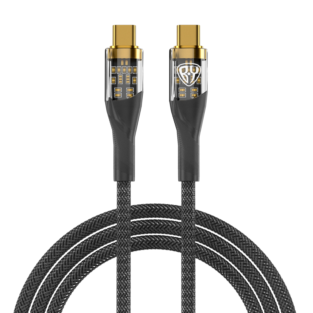 BY Кабель для зарядки Space Cable Techno Type-C-Type-C, 1 м, 5А, Быстрая зарядка, PD 65W, черный