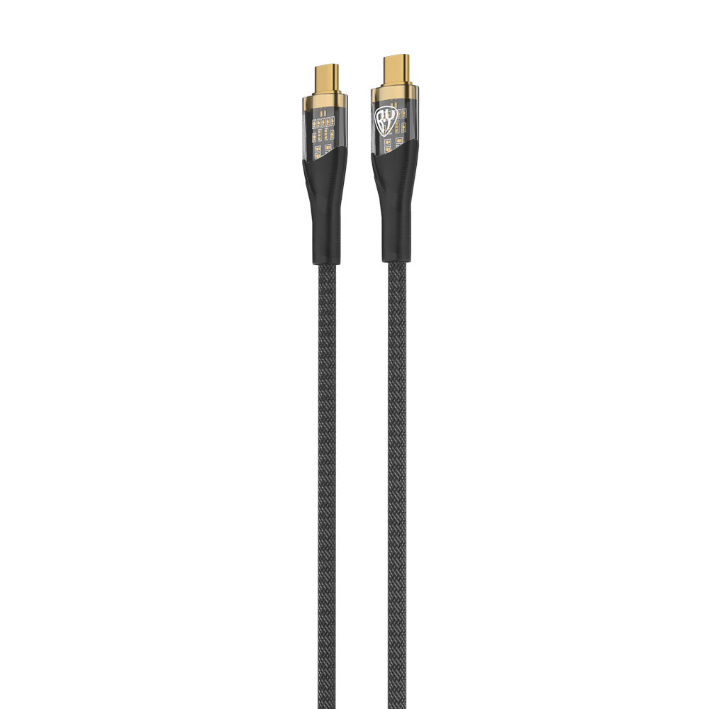 BY Кабель для зарядки Space Cable Techno Type-C-Type-C, 1 м, 5А, Быстрая зарядка, PD 65W, черный