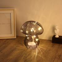 Светильник LED в виде гриба, 13,5x13,5x15,5 см, стекло, 2xААА, арт.07-42