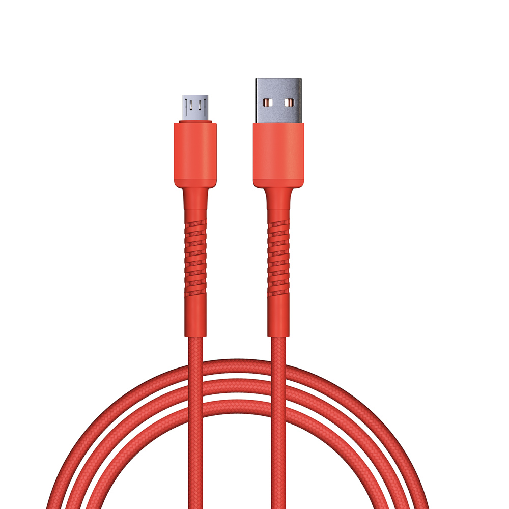 Кабель для зарядки XXL Micro USB, 2 м, 3А, Быстрая зарядка QC3.0, красный