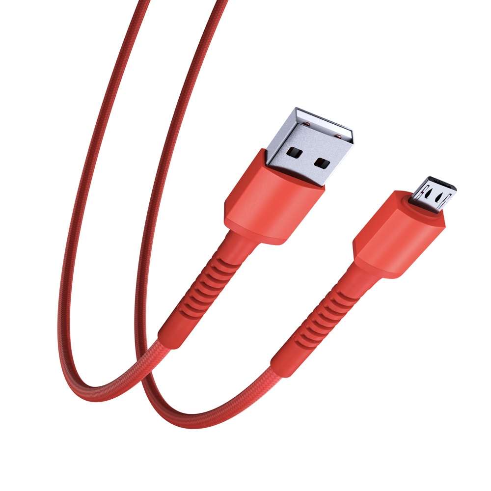 Кабель для зарядки XXL Micro USB, 2 м, 3А, Быстрая зарядка QC3.0, красный