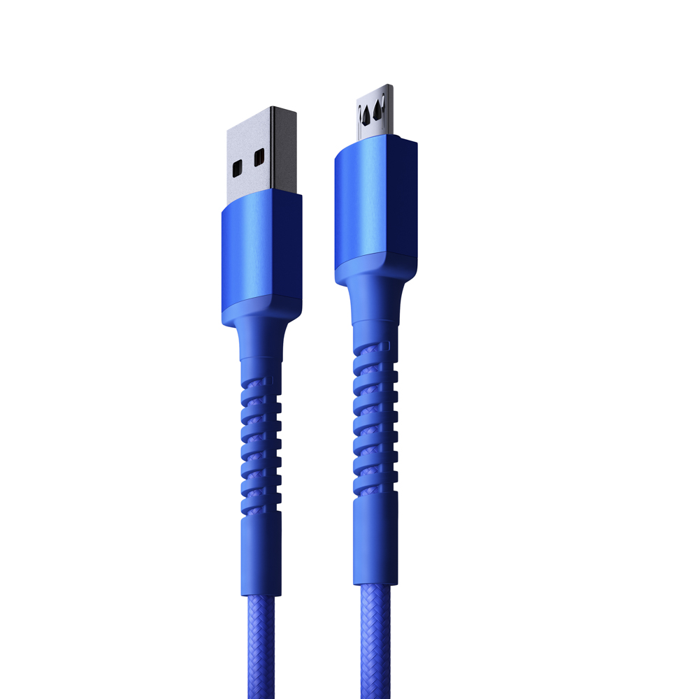 BY Кабель для зарядки XXL Micro USB, 2 м, 3А, Быстрая зарядка QC3.0, синий