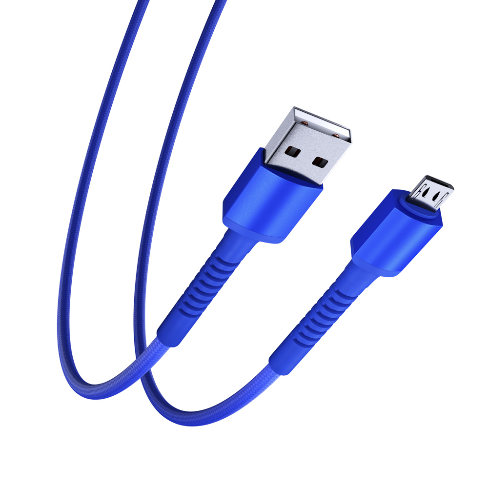 BY Кабель для зарядки XXL Micro USB, 2 м, 3А, Быстрая зарядка QC3.0, синий