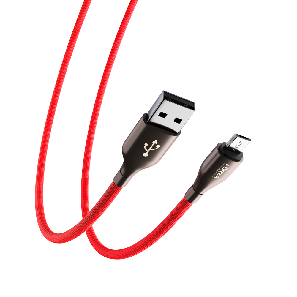 FORZA Кабель для зарядки Вегас Micro USB, 1м, 3А, Быстрая  зарядка QC3.0, с индикатором, 2 цвета