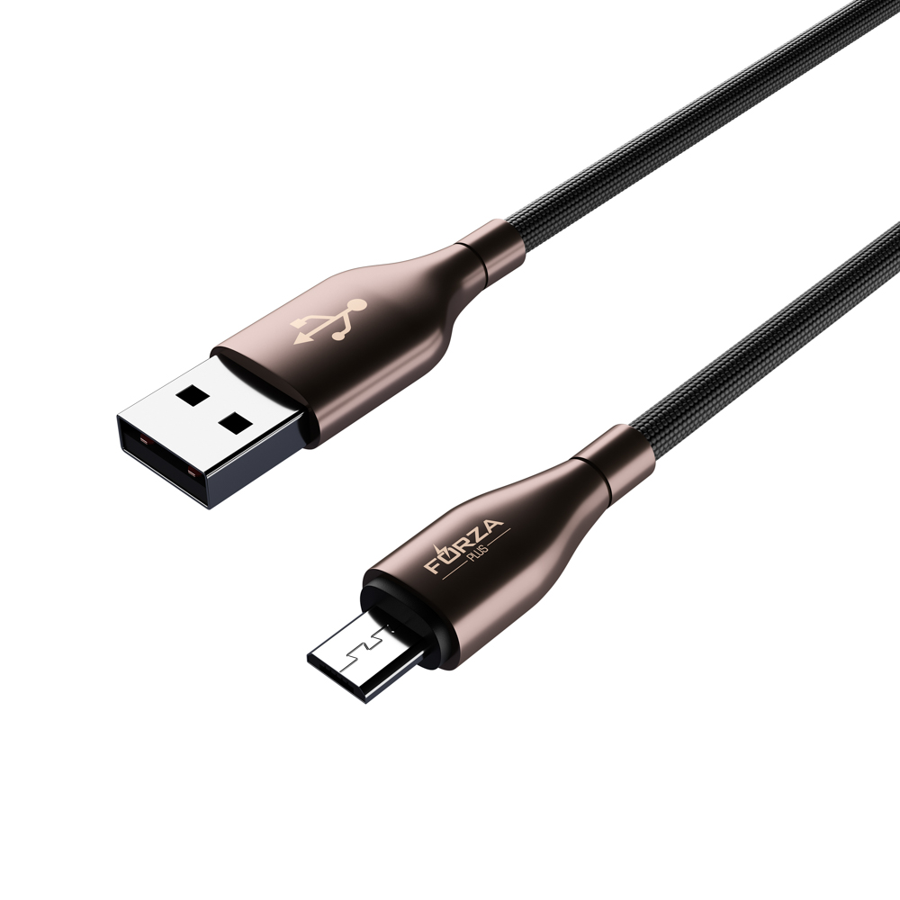 FORZA Кабель для зарядки Вегас Micro USB, 1м, 3А, Быстрая  зарядка QC3.0, с индикатором, 2 цвета