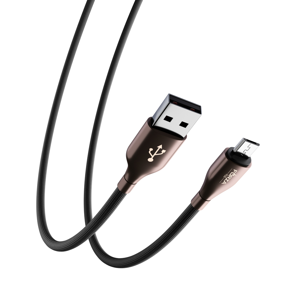 FORZA Кабель для зарядки Вегас Micro USB, 1м, 3А, Быстрая  зарядка QC3.0, с индикатором, 2 цвета