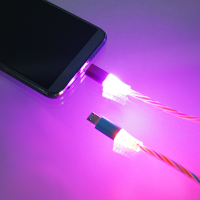 Кабель для зарядки Конфетти iP, 1м, 1.5А, цветная подсветка, 3 цвета, пакет