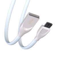 Кабель для зарядки Flat White Micro USB, 1м, 2А, белый, пакет