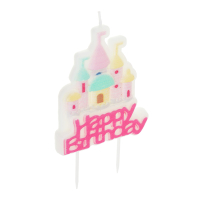 Набор свечей для торта, с тортом, 16 см, 2 цвета, парафин, арт С1