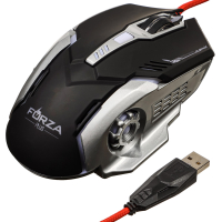 Компьютерная мышь проводная, 800-3200DPI, 6 кн., подсветка, провод 140см, игровая, 2 цвета