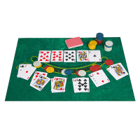 Набор игр 5в1 (блэкджек, покер, крэпс, рулетка, покер на костях) 7,25х32х28см, в метал.короб
