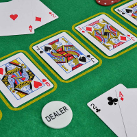 Набор игр 5в1 (блэкджек, покер, крэпс, рулетка, покер на костях) 7,25х32х28см, в метал.короб