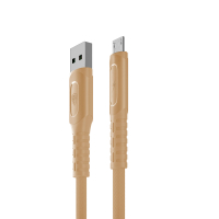 Кабель для зарядки Экстрим Micro USB, 1м, 3А, Быстрая зарядка QC3.0, ткань, золотистый