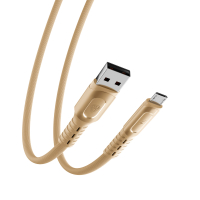 Кабель для зарядки Экстрим Micro USB, 1м, 3А, Быстрая зарядка QC3.0, ткань, золотистый