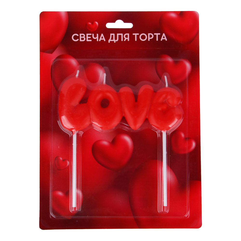 Свеча для торта LOVE, парафин, 12,5x11 см