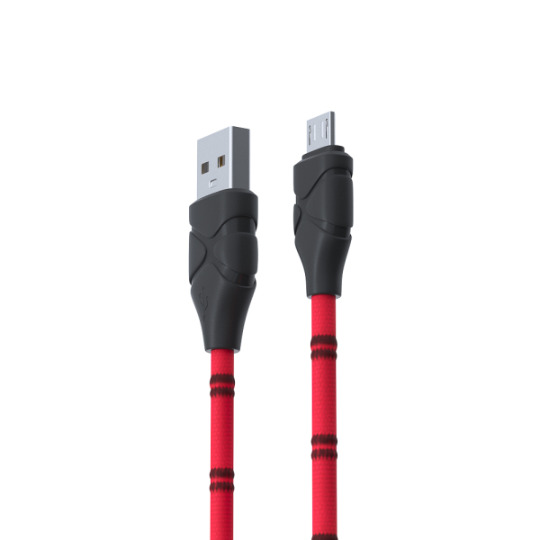 FORZA Кабель для зарядки Питон Micro USB, 1м, 2А, тканевая оплётка, 3 цвета, пакет