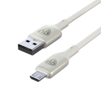 Кабель для зарядки Space Cable Pro Micro USB, 1м, Быстрая зарядка QC3.0, штекер металл, белый