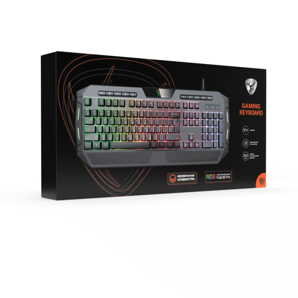 BY Игровая клавиатура проводная мембранная Kalkan FULL SIZE ISO, 114 кл., RGB, 2м