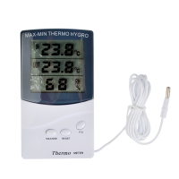Термометр электронный, выносной датчик температуры, влажность,12.5x7см, пластик,1xAAA