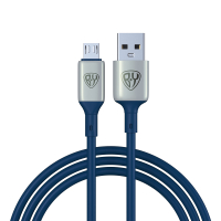 Кабель для зарядки Space Cable Pro Micro USB, 1м, Быстрая зарядка QC3.0, штекер металл, синий