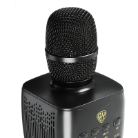 Колонка-микрофон беспроводная КАРАОКЕ, 5 Вт, 1200мач, динамик, меню настроек, черный