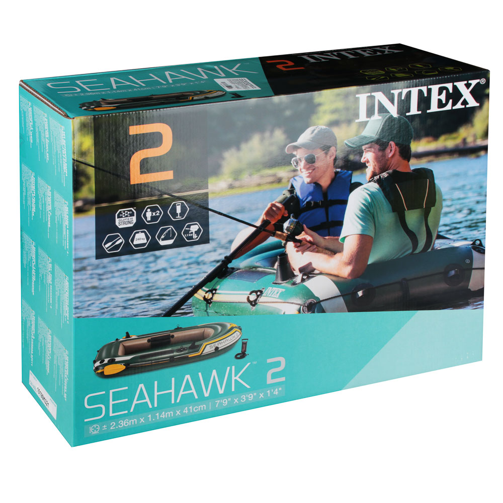 Лодка надувная Seahawk 2 Set 3 камеры, 236x114x41см, до 240кг весла/насос/рем комплект 68347