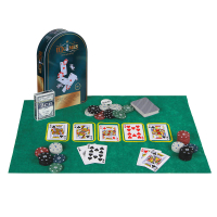 Набор для покера, в жестяном боксе 24х15см, пластик, металл