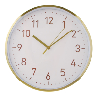 Часы настенные круглые, металл, d30 см, 1xAA, цвет белый, арт.06-33