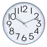 Часы настенные круглые, пластиковая оправа и стеклянная линза, d30 см., арт08-52