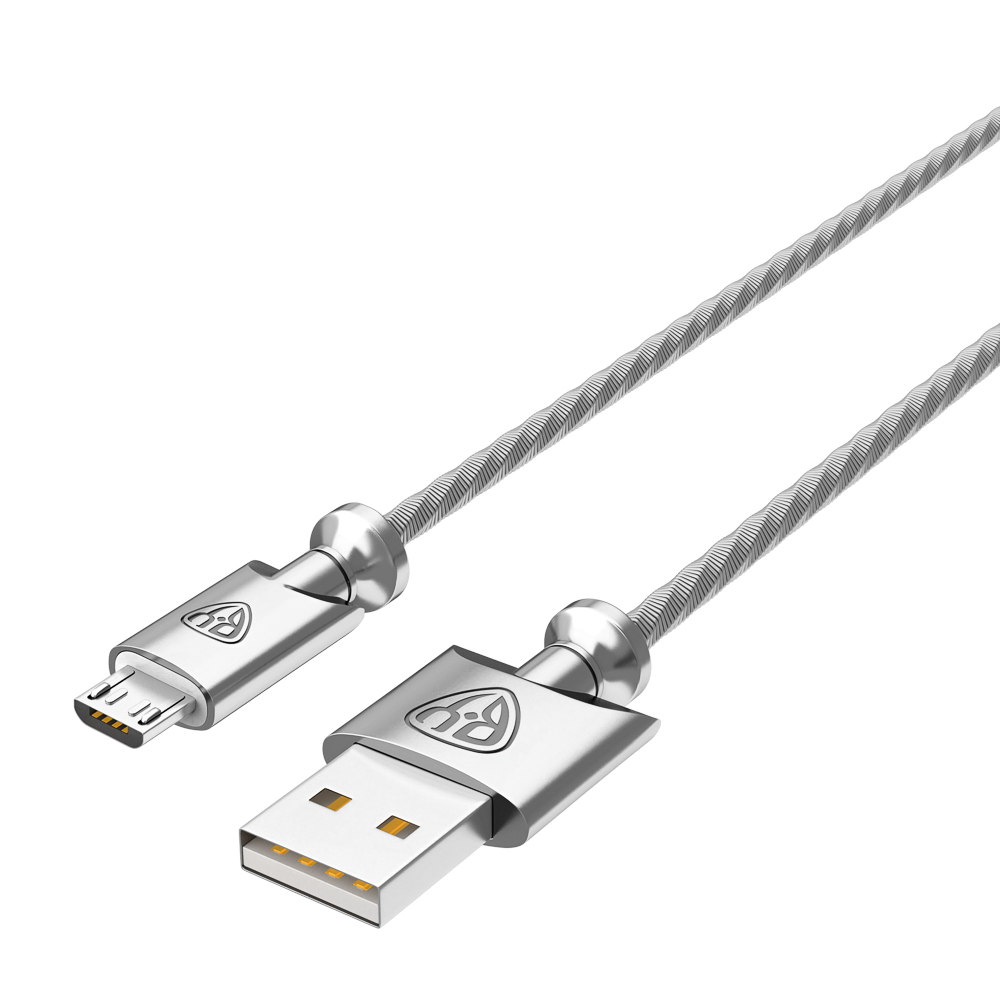 BY Кабель для зарядки Metall Micro USB, 1м, 3A, QC 3.0, металл